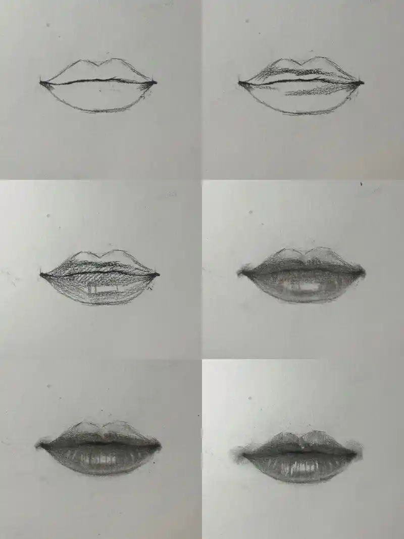 素描五官之正面嘴巴的画法与解析 五官正面嘴巴的画法与解析 166
