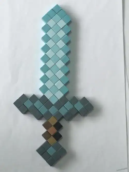 我的世界钻石剑的简笔画怎么画