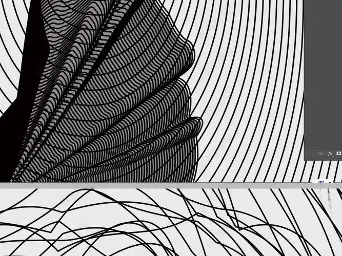 抽象艺术几何线条黑白画后现代玄关装饰画