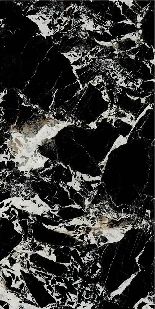 拿破仑黑纯粹高档的黑色板面,纤美的银白纹理交织流动,无限连纹的
