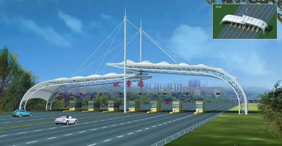 膜结构收费站效果图赏析