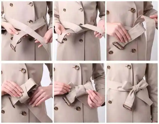 所有风衣,腰带系法!再也不愁怎么绑了!_蝴蝶结