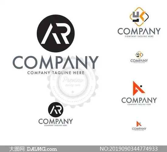 英文字母组合变形创意标志矢量素材