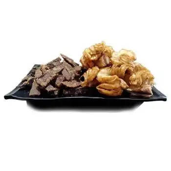 炸三样东北特产油梭子猪连体鸡冠油500克下单