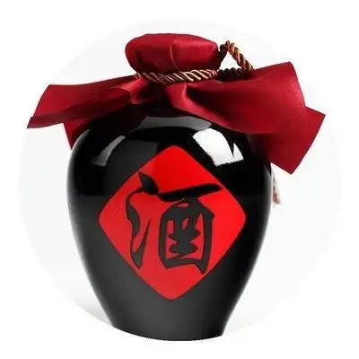 土陶老式葡萄酒酒坛坛子5斤古代土坛封存青花家用酒壶