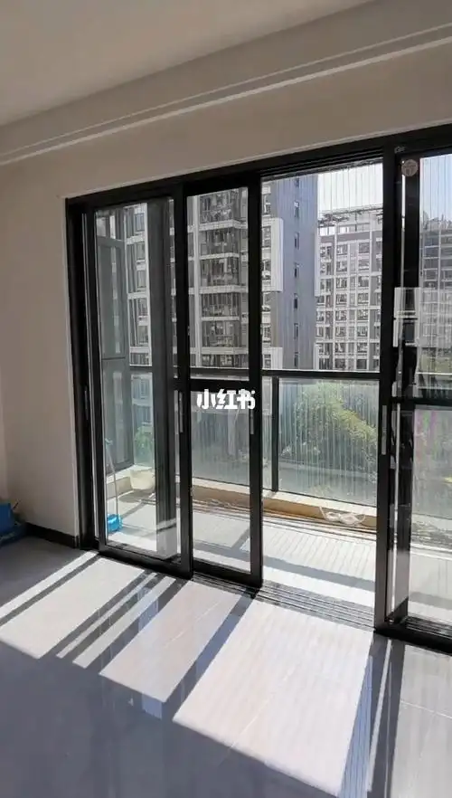 阳台推拉门带纱窗走铜轨中窄边简约推拉门