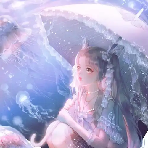 可爱头像图片少女仙气蓝色