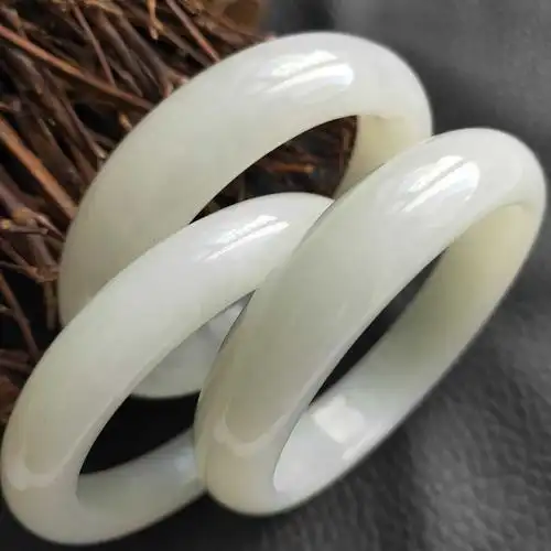 天然岫玉手镯白色玉手镯辽宁岫岩女款玉镯子特价包邮岫玉手镯