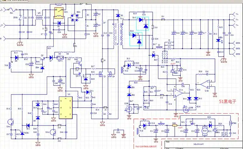 24v350w开关电源电路原理图pcb工程文件uc3843adlm193芯片