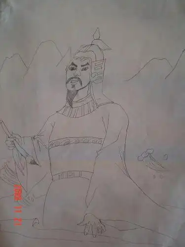 岳飞满江红配图简笔画