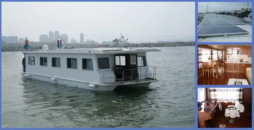 中复西港自主设计建造的太阳能房船正式交付使用