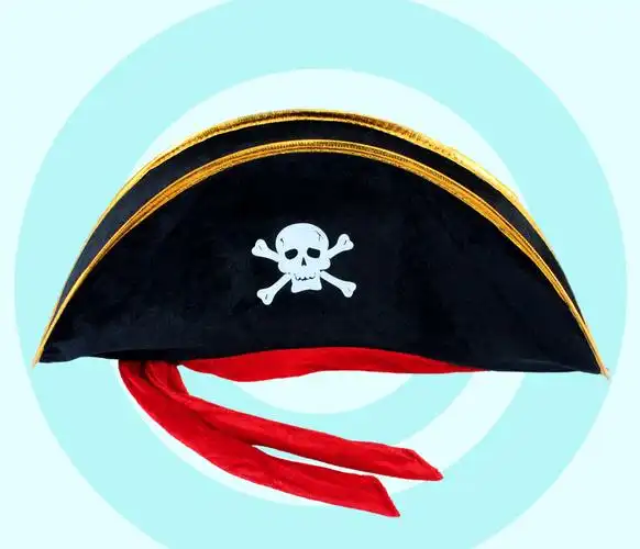 万圣节用品系红绳海盗帽加勒比海盗船长帽万圣节装饰用品61g