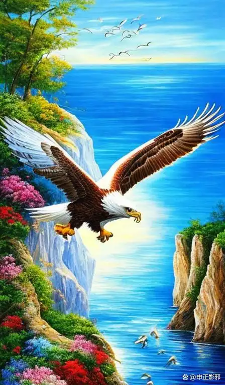 雄鹰展翅高飞
