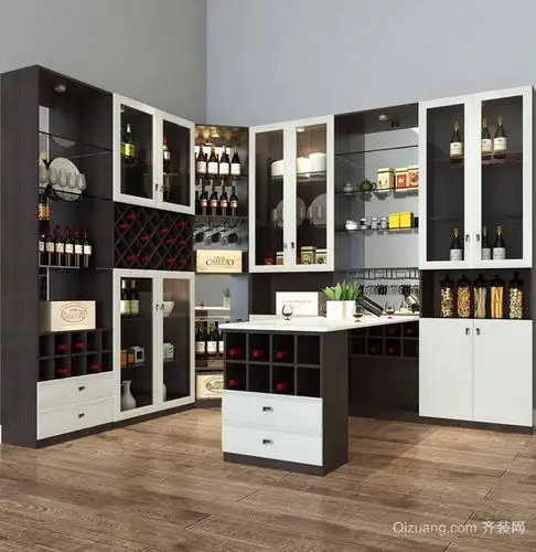 转角酒柜设计样式_转角酒柜尺寸材质有哪些_转角酒柜鞋柜效果案例-齐