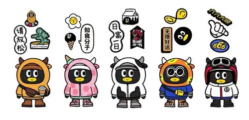 腾讯生肖公仔ip设计-qq牛年潮玩系列