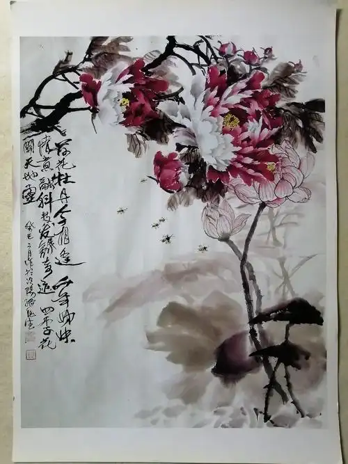 孙钰德国画牡丹