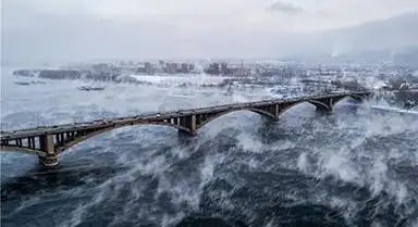 鸟瞰俄罗斯叶尼塞河