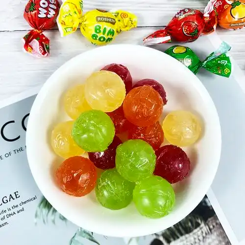 乌克兰进口如胜乒乓夹心硬糖什锦水果果汁结婚糖果