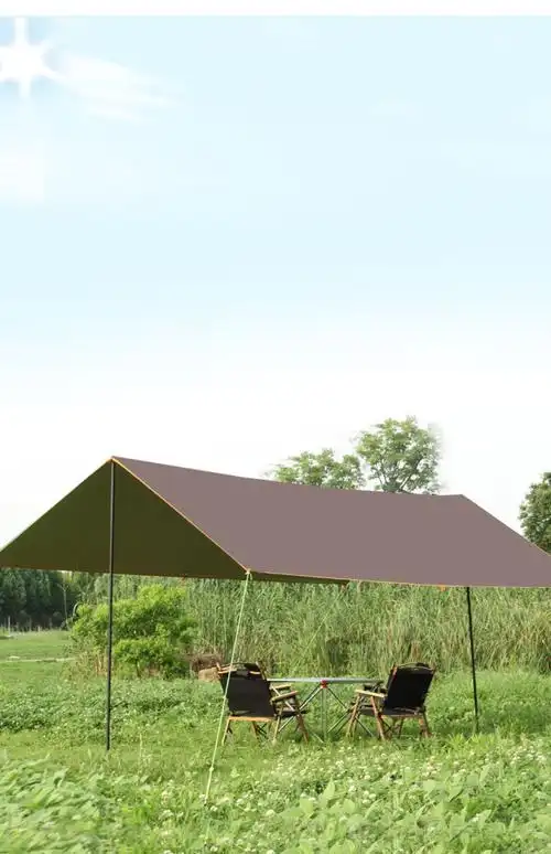 户外加厚牛津布凉棚雨棚 露营钓鱼防雨涂银防晒遮阳棚 天幕帐篷