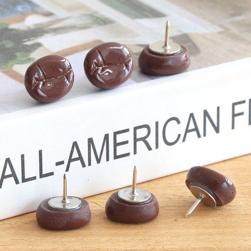 创意仿真咖啡豆卡通图钉 按钉 6枚 餐馆顾客墙装饰彩色照片墙摁钉