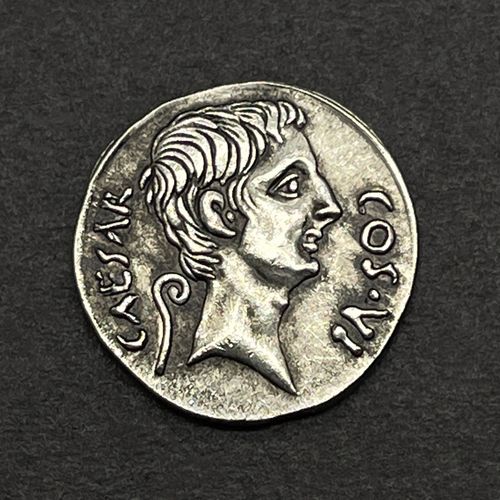 复刻古罗马银币镀银纪念币皇帝奥古斯都屋大维鳄鱼硬币工艺品20mm