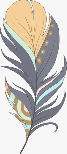 创意渲染彩色渐变动物羽毛元素设计