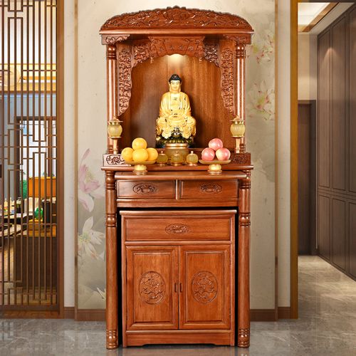 金丝红檀佛龛拉柜家用客厅供神神台实木神龛佛柜