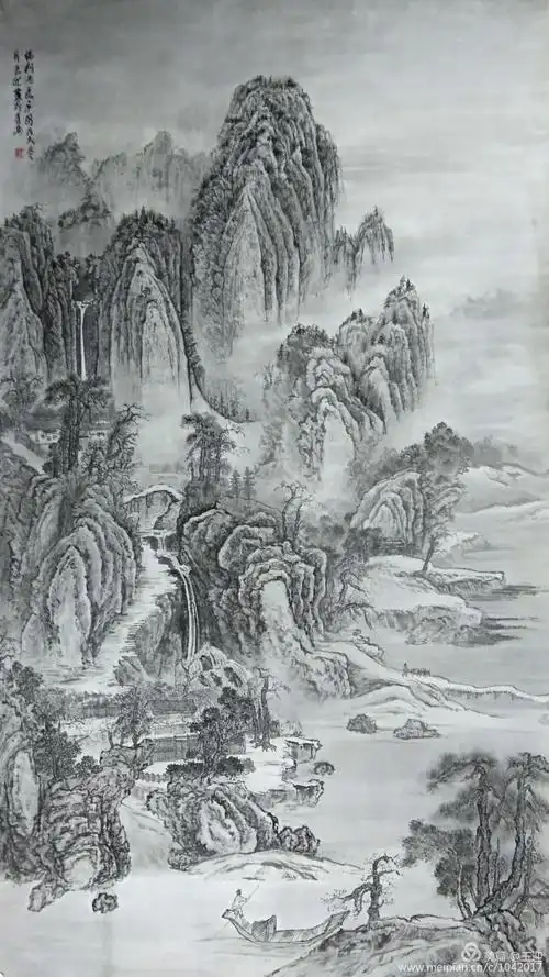 临摹五代画家荆浩的《匡庐图》185.8cm*106.8cm