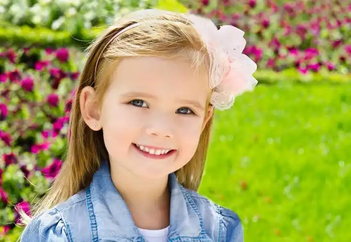 可爱,小女孩,草地,夏天