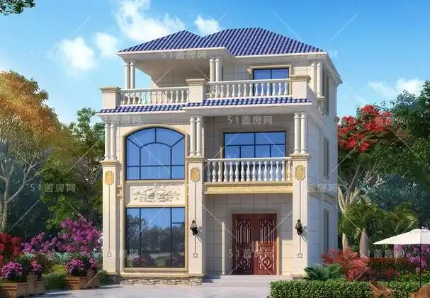 火爆农村的30万左右三层自建别墅设计图,占地110平方,30万落地