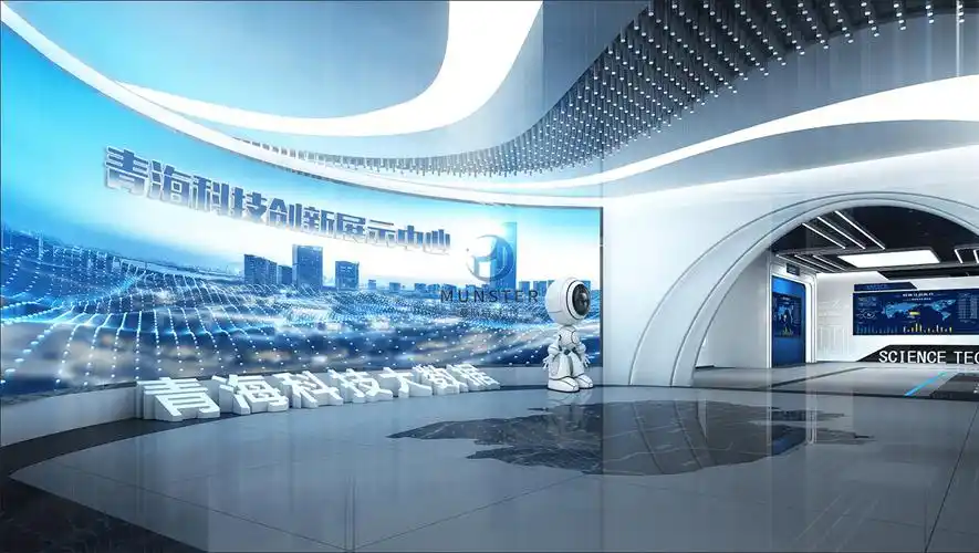 序厅空间获得新的生命力,让走进来的人感受到展厅的气势磅礴,高端科技