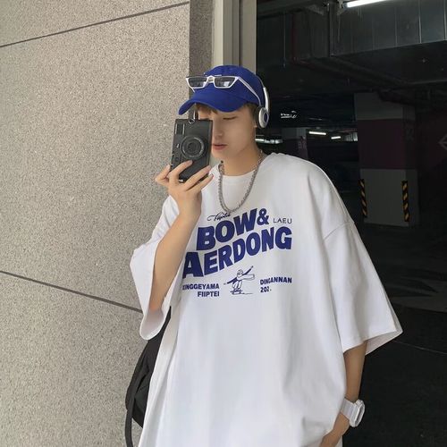 leewaygxg网图夏季新款印花男士韩版短袖t恤男生打底衫ins宽松百搭