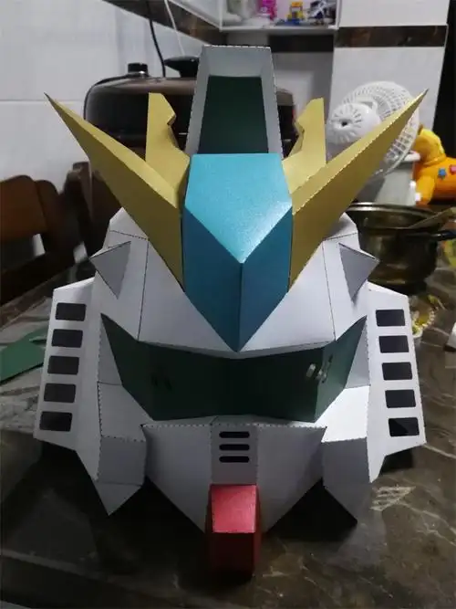 贾维斯头盔儿童纸模创意机器人头套机动战士高达面具gundam头盔可头戴