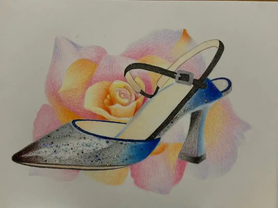 彩铅原创:灰姑娘的水晶鞋 - 抖音