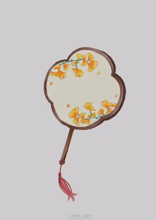 《团扇的绘制—古风插画饰品团扇设计练习》by 初夏gf-16-071