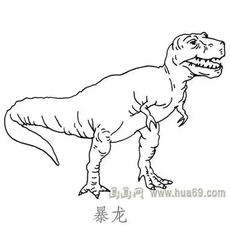 儿童简笔画恐龙暴龙