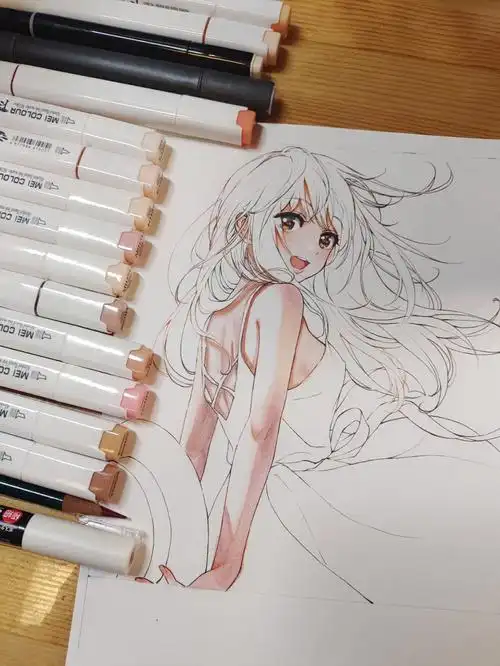 马克笔肤色上色步骤