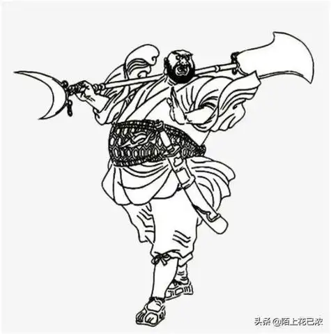 林冲简笔画 林冲简笔画有颜色