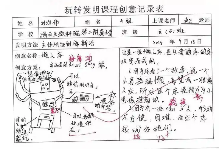 下面就让我们进入同学们的发明世界,看看都有些什么创新点子吧!