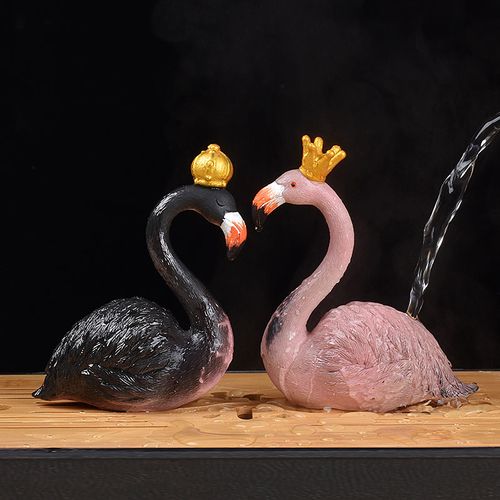 茶宠变色金蟾天鹅茶盘宠物精品配件可养饰品茶玩茶台茶道茶具摆件