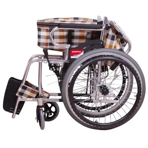 轮椅鱼跃h032c舒适铝合金轻便折叠老人老年免充轮椅