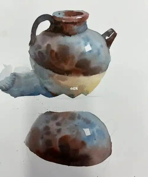 水彩静物罐子的画法