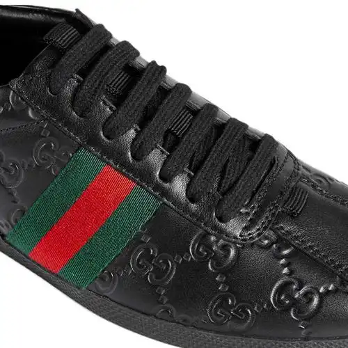 gucci/古驰 gucci2016春夏男士双g压纹休闲皮鞋男士休闲鞋 408496 ax