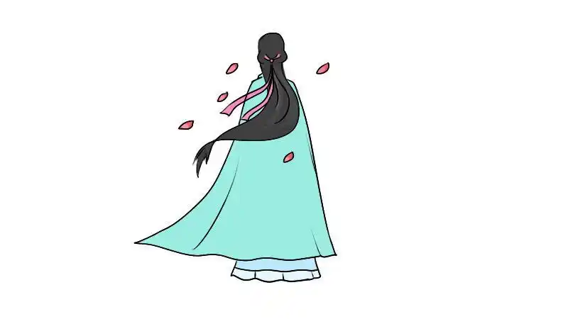 古风女孩背影简笔画怎么画