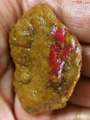 昌化田黄鸡血石原石毛料纯而精