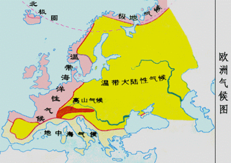欧洲的气候除地中海气候和温带海洋性气候外还具有什么气候?