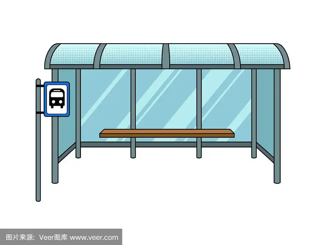 公交车站卡通波普艺术