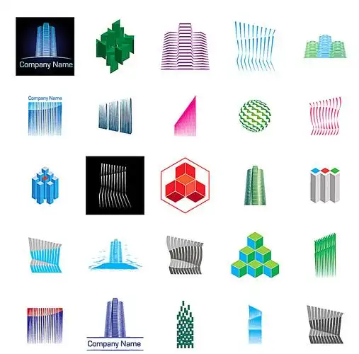 创意线条高楼大夏logo设计平面广告素材免费下载(图片编号:5874187)-