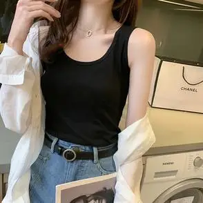 实拍纯棉小吊带背心女装内搭外穿夏网红爆款白色运动无袖t恤上衣