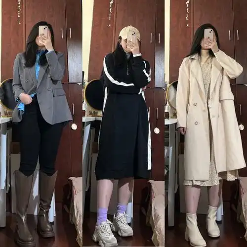 140斤微胖穿搭显高显瘦的冬季外套穿搭